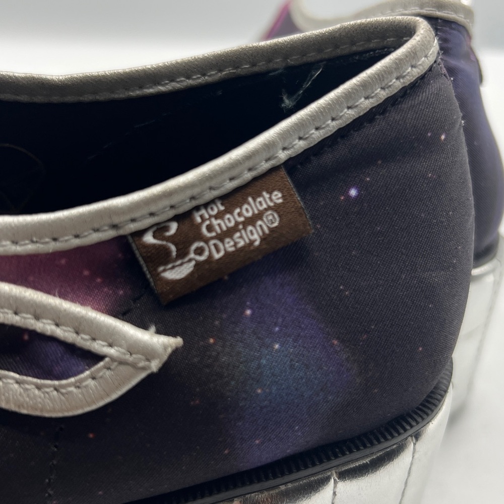 Galaxy Astronaut Platform Mary Janes - Silver Platform, Purple Galaxy Print - Picture 9 of 11